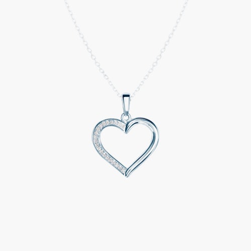 Zawieszka serce Savicki: białe złoto, diamenty